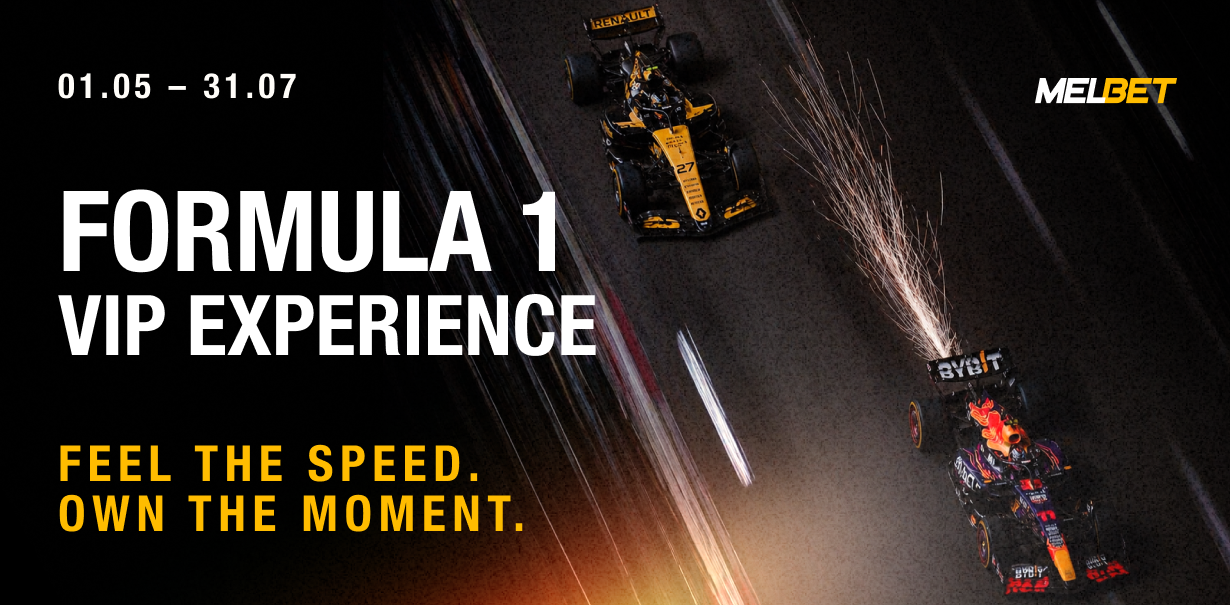 MelBet Partners Affiliates announces the start of the Beyond Limits second stage with a Formula 1 VIP Experience prize banner
